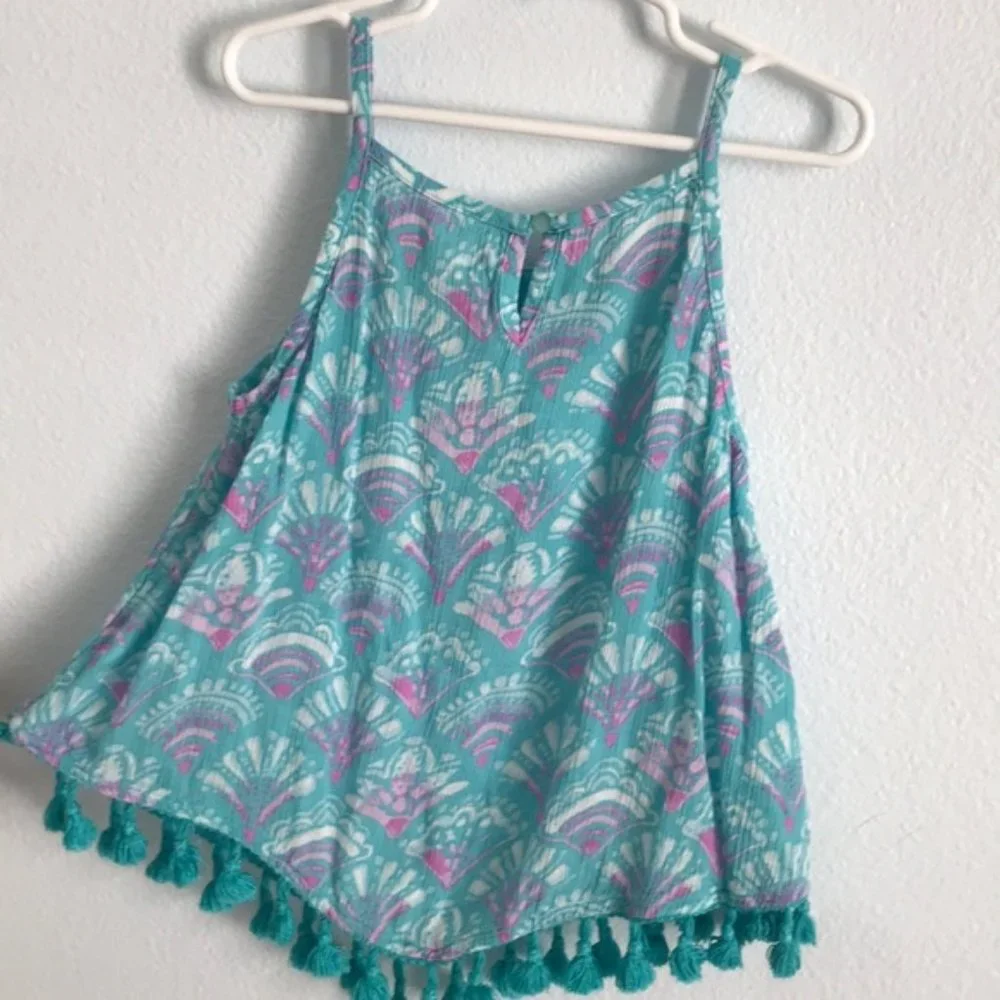 Justice teal sequined tank top 8